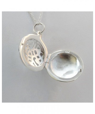 Sterling Silver Oval Locket Necklaces for Women, 18" Cable Chain Oval 9 $15.30 Necklaces