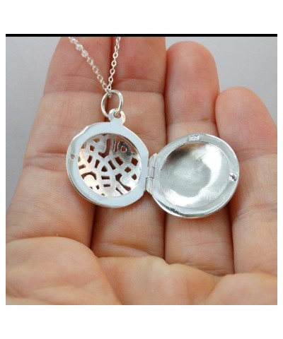 Sterling Silver Oval Locket Necklaces for Women, 18" Cable Chain Oval 9 $15.30 Necklaces