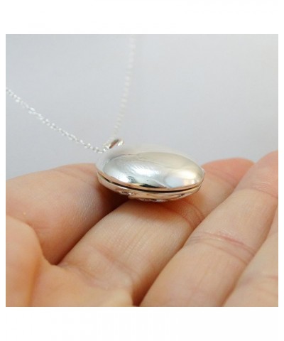 Sterling Silver Oval Locket Necklaces for Women, 18" Cable Chain Oval 9 $15.30 Necklaces