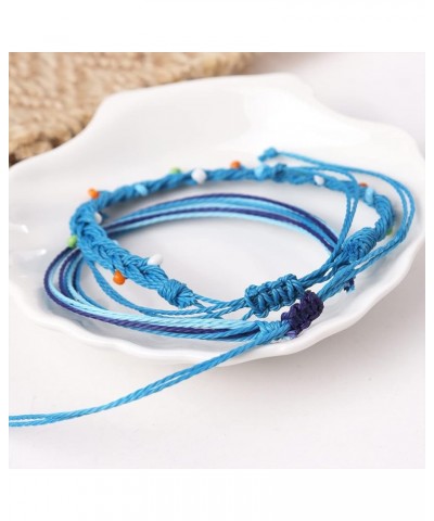 Boho String Anklets Bracelet for Women Teen Girls – Surfer Wave Waterproof Rope Dainty Sunflower Cute Beads Handmade Stackabl...