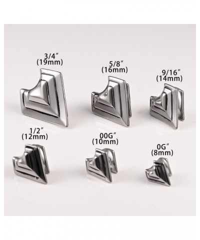 2PCS New Rhombus Ear Gauges 316 Stainless Steel Saddle Ear Tunnels Plugs Hypoallergenic Earrings Stretchers Expanders Piercin...